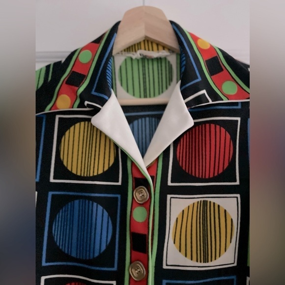 Vintage Retro Geometric Blouse M-L - Picture 6 of 6